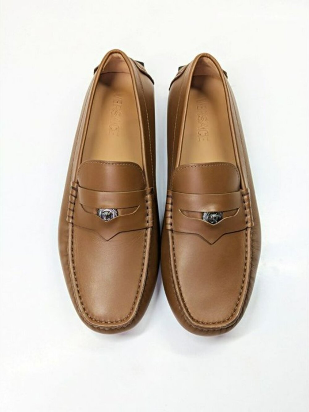Versace Men's Medusa Biggie Leather Loafer Dark Toffee Size 41 (MSRP $775) - Picture 5 of 12